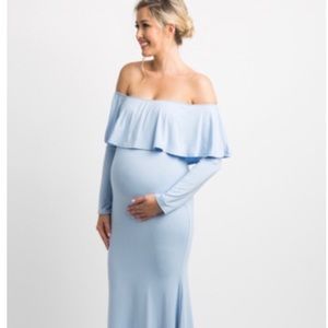 Baby Blue Maternity Gown in size M by PinkBlush